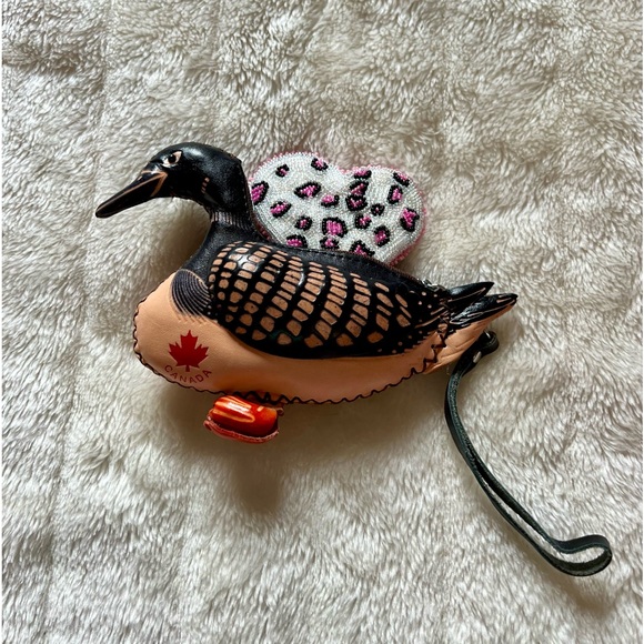 Leather Loon Wristlet Change Purse Canadian Souvenir - Picture 2 of 8